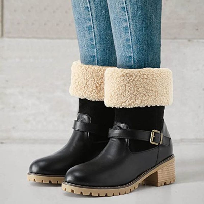 commerce extérieur transfrontalier nouvelle neige femmes automne et hiver bas baril couleur unie veet coton chaud ceinture boucle grande_voghion.com