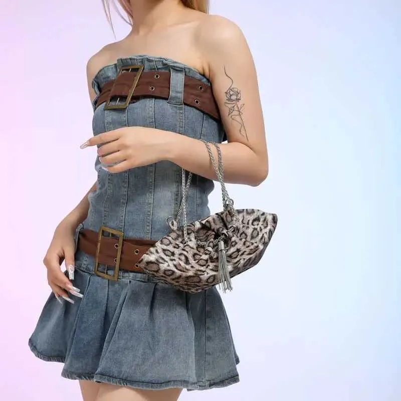 Borsa a tracolla a catena versatile per le donne, borsa a tracolla dal design speciale, borsa casual con motivo leopardato, borsa a mano elegante per ragazze_voghion.com