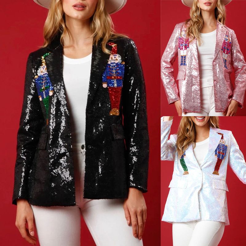 Damenbekleidung Herbst und Winter Weihnachten neuer lockerer Anzug INS Pailletten Party mehrfarbige Tops für Frauen_voghion.com
