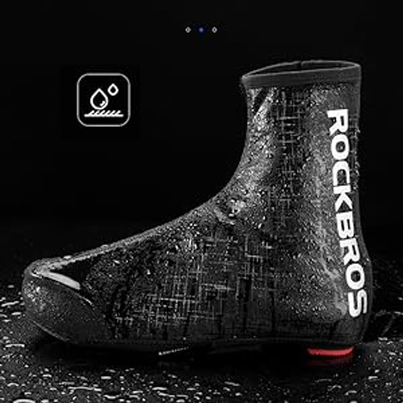 Cubrezapatillas de invierno para bicicleta ROCKBROS, protección contra la lluvia, color negro, tallas M y L_voghion.com