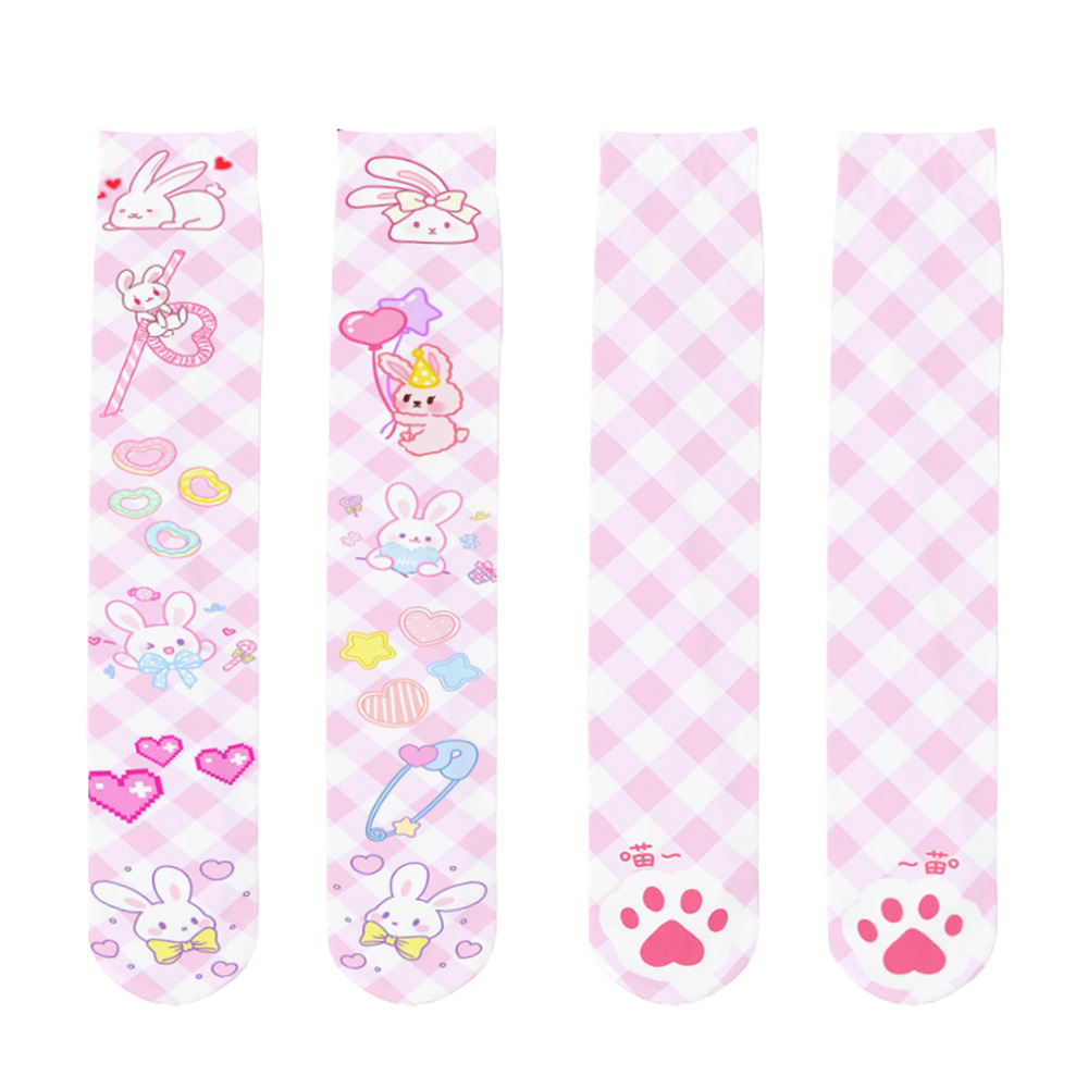 Kirschstrumpfhose, süße Leggings mit Lolita-Print, lange Strümpfe für Loli-Mädchen_voghion.com