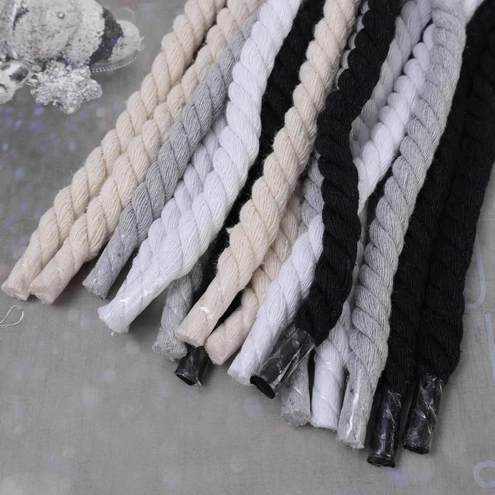Parti di scarpe Accessori 2 PZ 120160CM Cotone spesso e intreccio Corda intrecciata Lacci delle scarpe grassetto Donna Uomo Sneakers basse Tela_voghion.com