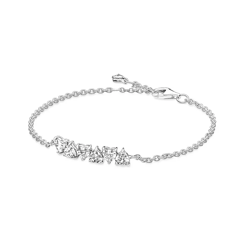 S Sterling Tennis Charm Armbänder für Frauen Mädchen Bling Diamant glänzende Kristall CZ Zirkon Pure Silber Liebe Designer_voghion.com