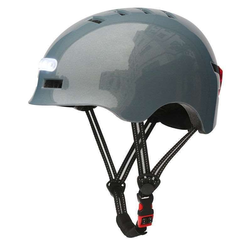 Black Mountain Bike Helmet With USB Charging Light_voghion.com