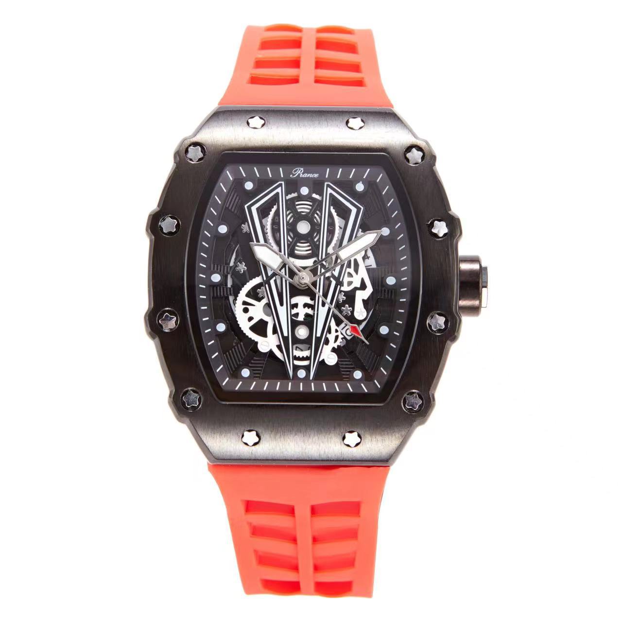 Mode Wein Eimer Neue Herren Zeiger Micro Glow Quarz Wasserdichte Silikon Band Uhr_voghion.com