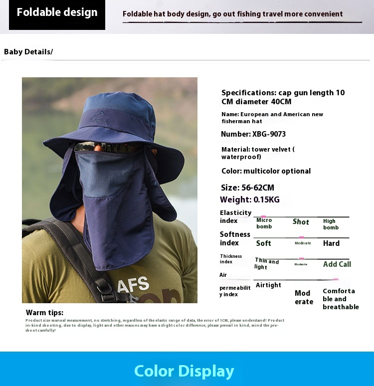 Fiskarhatt Solhatt Manlig Sommar Utomhus Snabbtorkande Solhatt Fiske Andningsbar Solhatt Kvinnlig Ansiktsmask Hatt_voghion.com