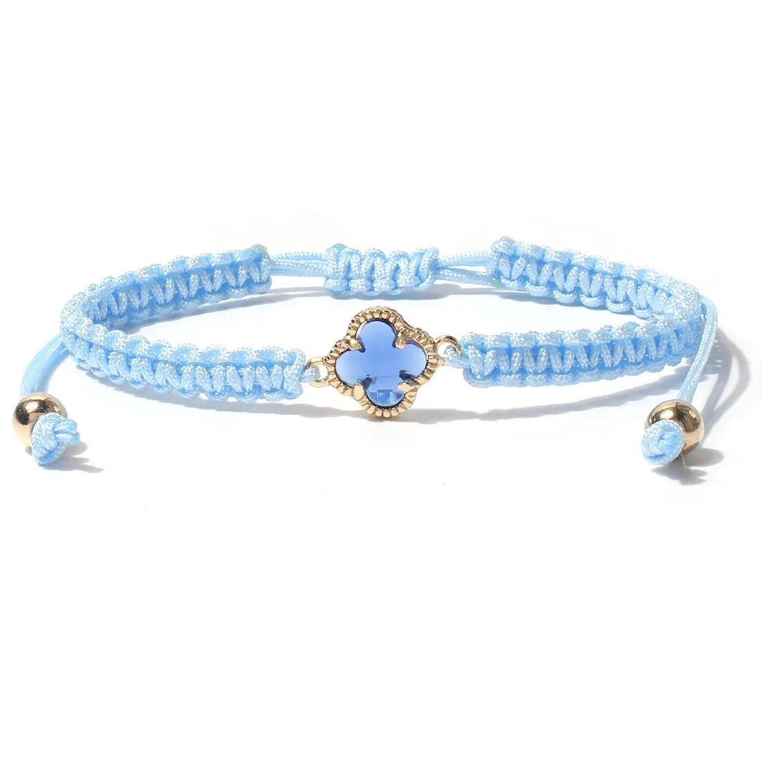 KDC869 großhandel mode handgemachte glück Vierblättriges Kleeblatt Blume charme armband rame seil schmuck frauen string mädchen_voghion.com