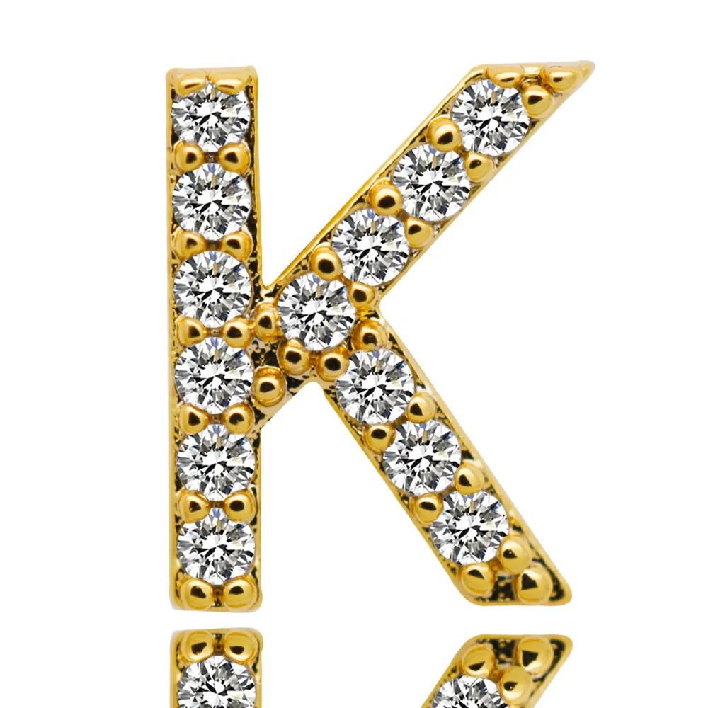 & Oro bianco ghiacciato A-Z Lettera personalizzata Grillz Full Dia fai da te Fang Grills Dente inferiore Cap Hip Hop Dentale Bocca Denti_voghion.com