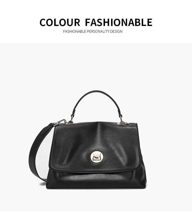 Hifashion Retro Vera Pelle Grandi Borse a Tracolla per Donna 2025 Tendenza Designer Satchel Tote Crossbody Ufficio Signore_voghion.com