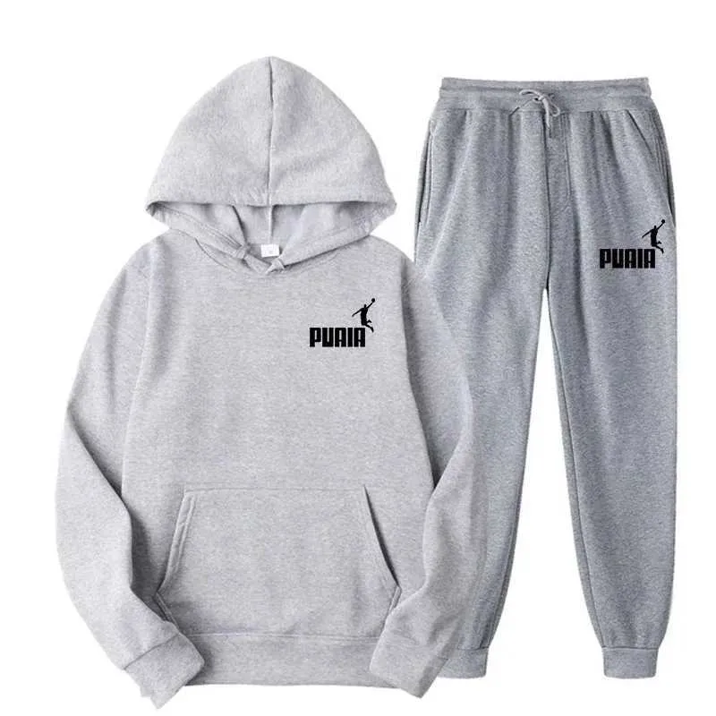Herren Herbst und Winter Sweatshirt für Paare Jogging Kapuzenpullover + Sporthose Zweiteiliges Set T-Shirt Freizeitkleidung_voghion.com