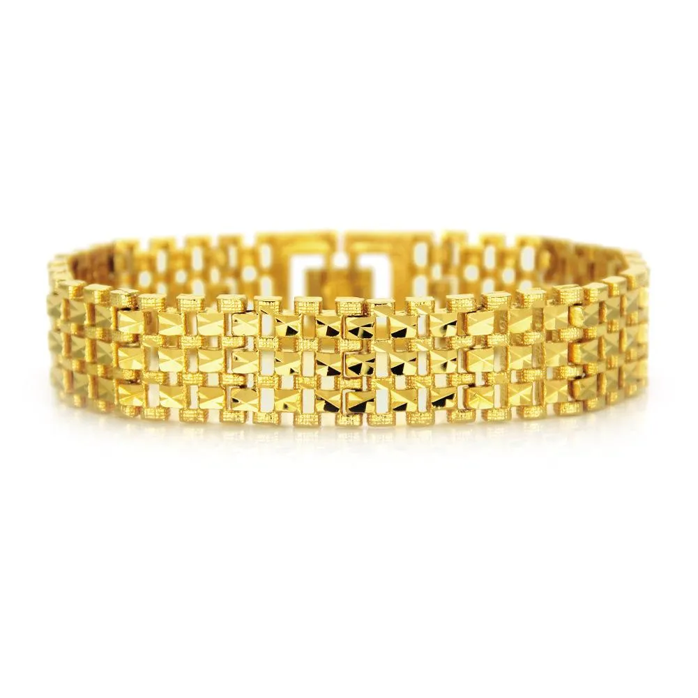 Mens Gold Bracelet Personalized Hip Hop Rapper Bangle Chain Jewelry_voghion.com