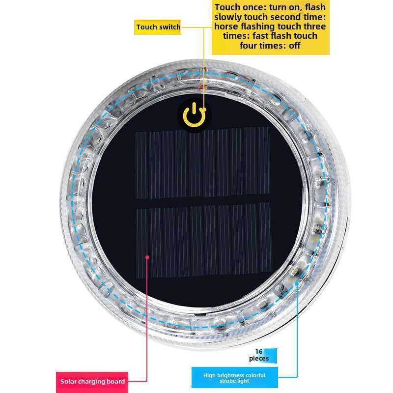 Feu d'avertissement circulaire à sept couleurs pour camion à énergie solaire, anti-collision arrière, troisième génération_voghion.com