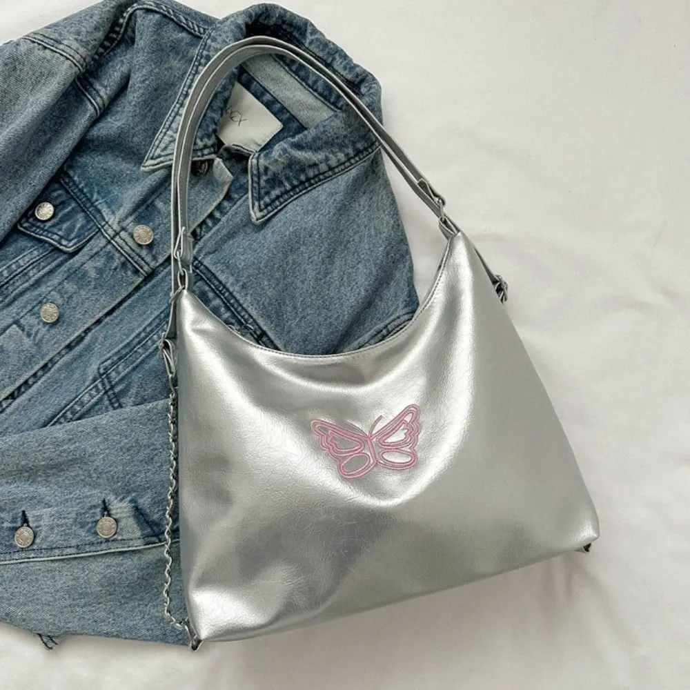 Multifunktionale PU-Lederkette Schultertasche Dual Purpose Korean Style All-Match Große Kapazität Einkaufstasche Geschenk_voghion.com