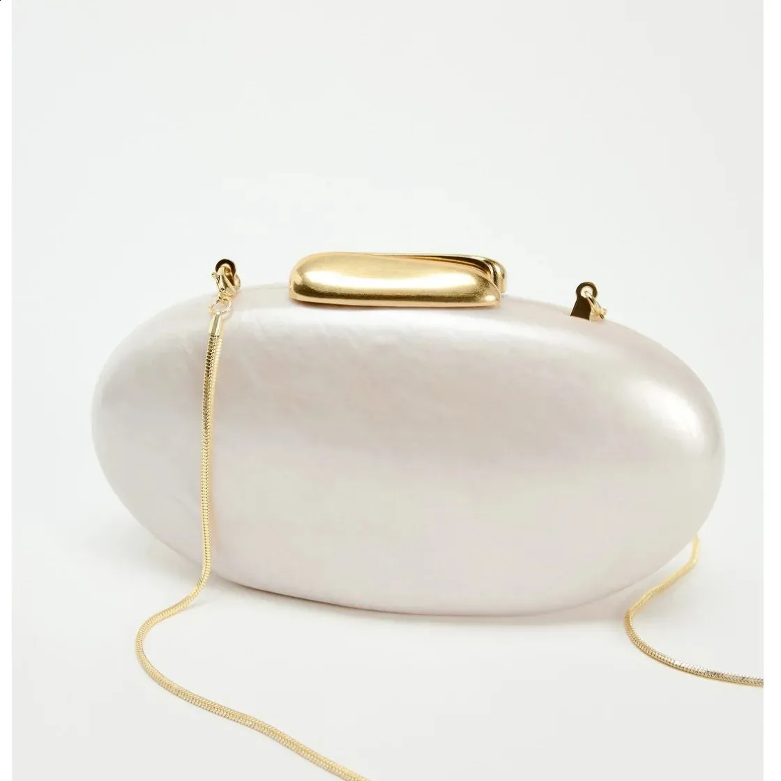 Borsa a conchiglia con chiusura in metallo, da donna, a tracolla, con catena a serpente, in acrilico, per feste, matrimoni, serate, borsetta a forma di uovo_voghion.com