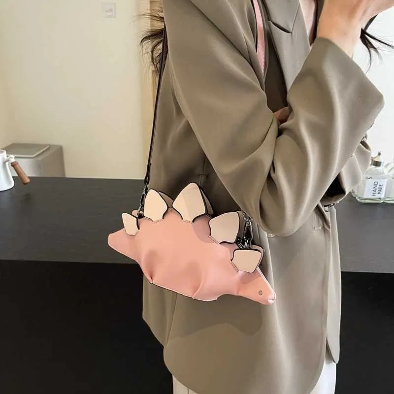 Borsa a tracolla a forma di dinosauro donna moda a contrasto_voghion.com