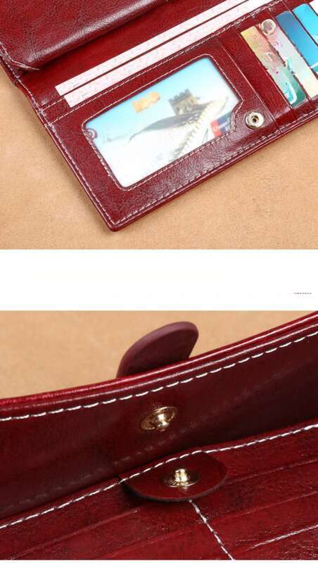 Handtasche aus echtem Leder, lange Damenbrieftasche, multifunktionales Mobiltelefon mit großem Fassungsvermögen._voghion.com
