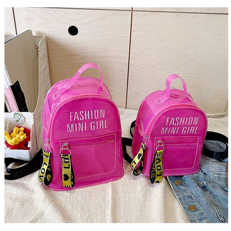 Summer Transparent Backpack 2025 Korean Fashion Jelly Letter Handheld Casual Beach Women's Bag_voghion.com