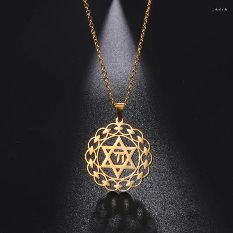 Pedat Necklaces Stailess Steel Petagram Me's Necklace Star Of David Wome Jewelry Weddig Gift For Mom Vitage_voghion.com