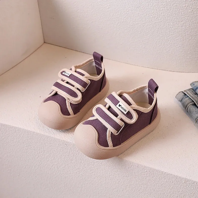 Kids Canvas Sneakers For Girls And Boys Soft Sole School Shoes_voghion.com