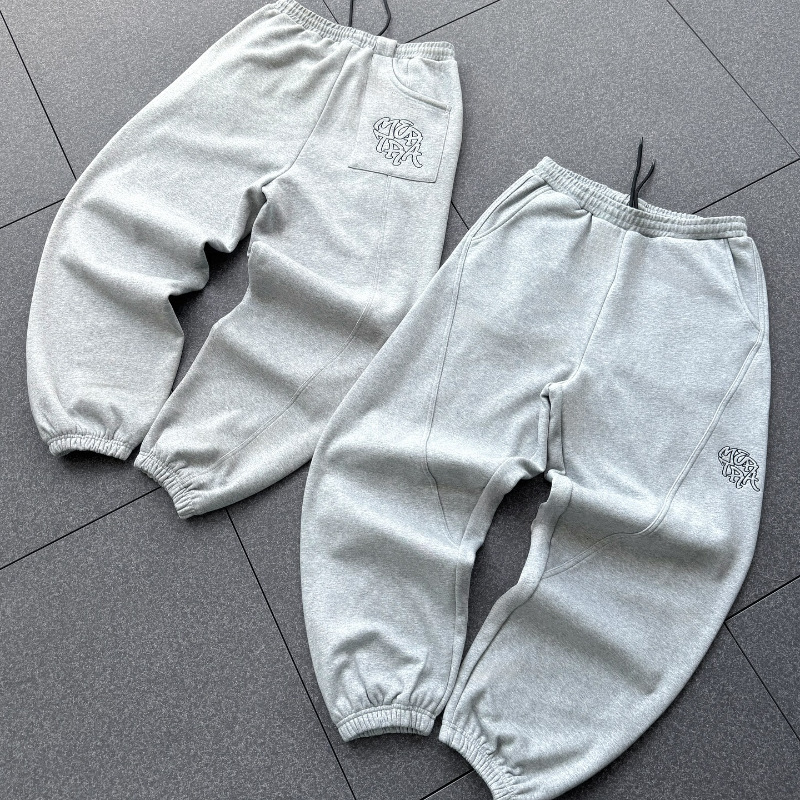 Unisex High-Street Embroidered Joggers - Y2K Hip-Hop Style Loose Fit Casual Trousers With Tapered Cuff, Breathable Polyester, (S-XXL