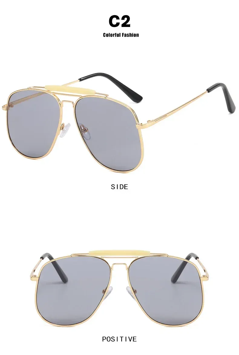 Lunettes de soleil 2024 pour femmes, monture en métal, grande taille, couleur bonbon, crapaud, extérieur, protection UV400, soleil_voghion.com