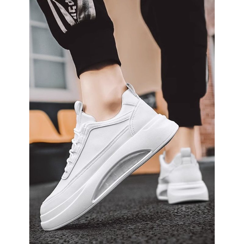 2024 New Summer Versatile Sports Board Men's Casual Leather Elevated Little White Trendy Shoes_voghion.com