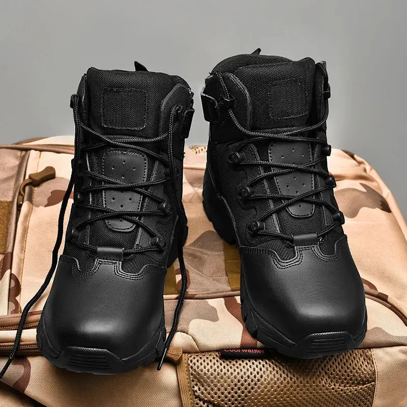 Genuine Leather Tactical Boots Breathable Ankle Boots For Men_voghion.com