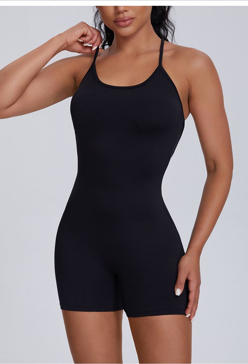 Sexy Suspenders Exercise Jumpsuit One Piece Casual Running Butt Lift Fiess Tight Show Thin Yoga Suit_voghion.com