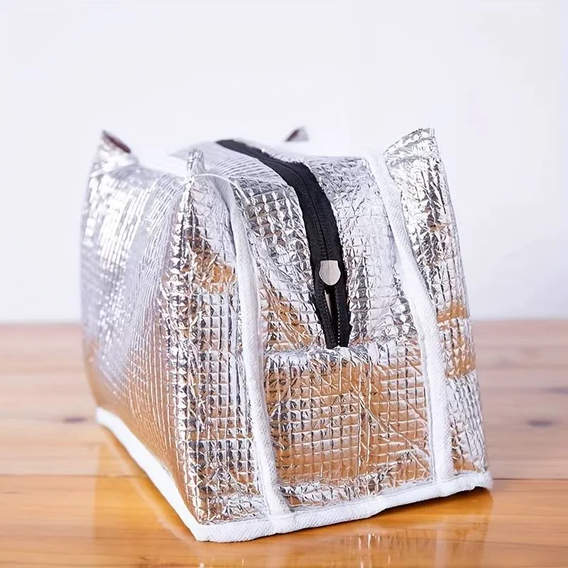 Insulated Aluminum Foil Lunch Bag Waterproof And Oil-proof Portable Stylish Convenient Storage Solution For School Work_voghion.com