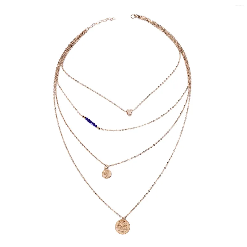 Gelaagde ketting met munthanger voor dames mode sieraden_voghion.com