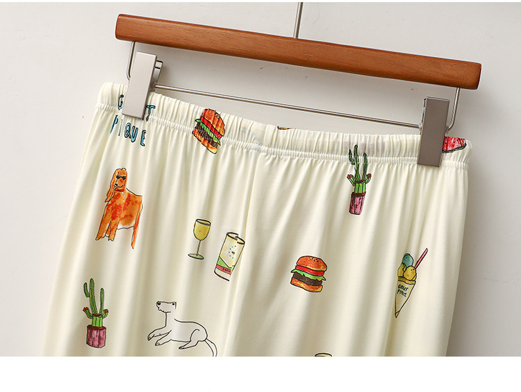 Nachtwäsche für Damen Modaler Pyjama für Damen, Burger, Eiscreme, kurzärmelige Hose, süße Heimkleidung_voghion.com