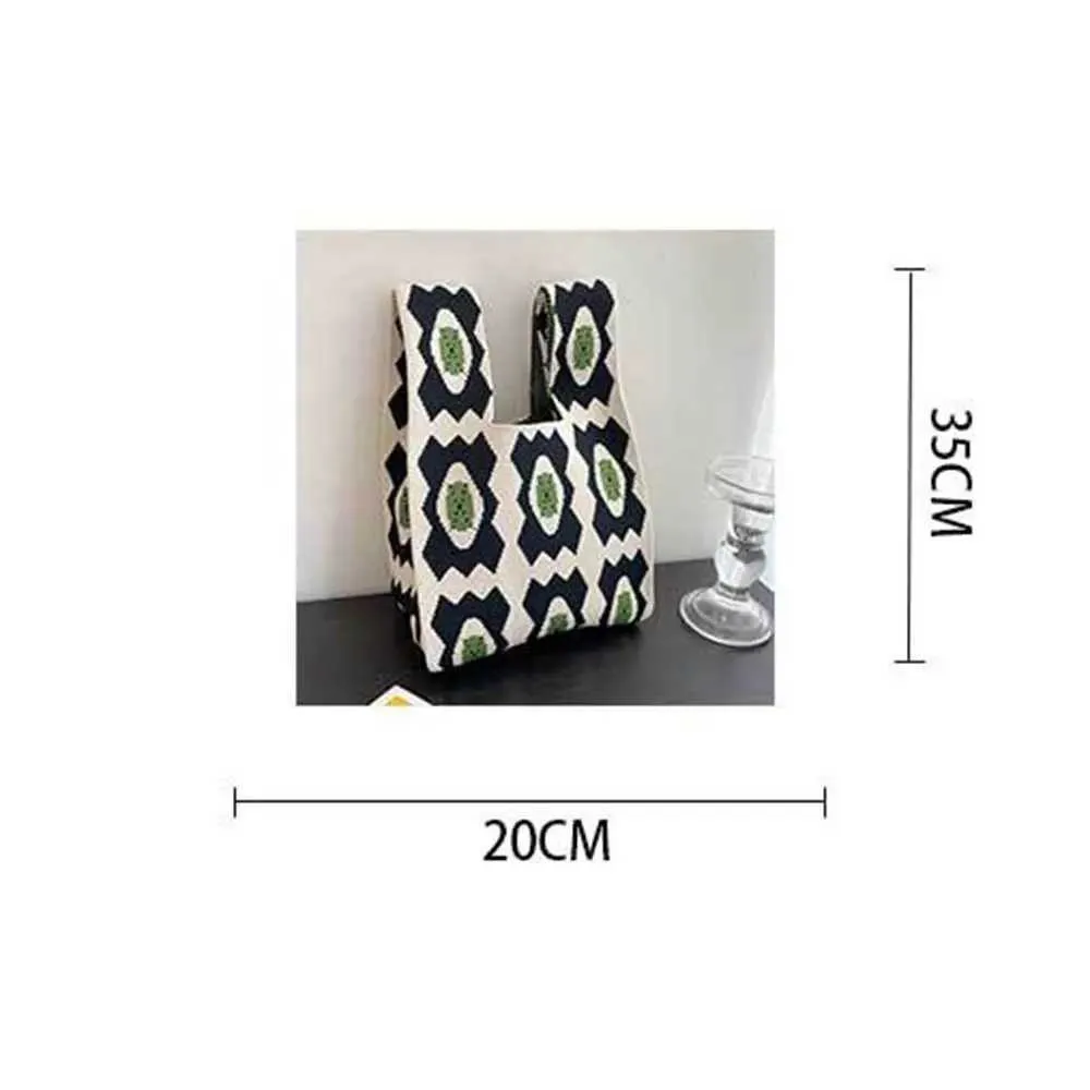 Gestrickte Damen Handtasche Handgemachter Großer Shopper Tasche_voghion.com