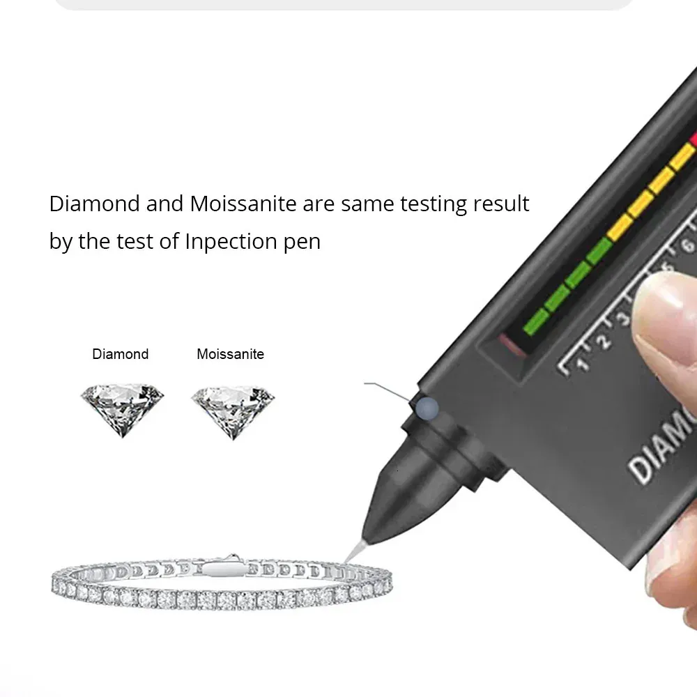 D VVS1 Tennisarmbånd Originalt Sterling Silverbelagt Hvidguld med GRA Armbånd til Kvinder og Mænd 240507_voghion.com