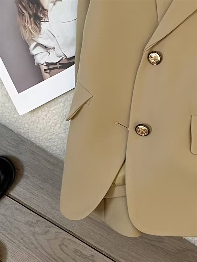Dammekleeder Fréijoer an Hierscht Design Sense College Style Casual Street schwaarz kuerz Kostümjacket fir Fraen_voghion.com