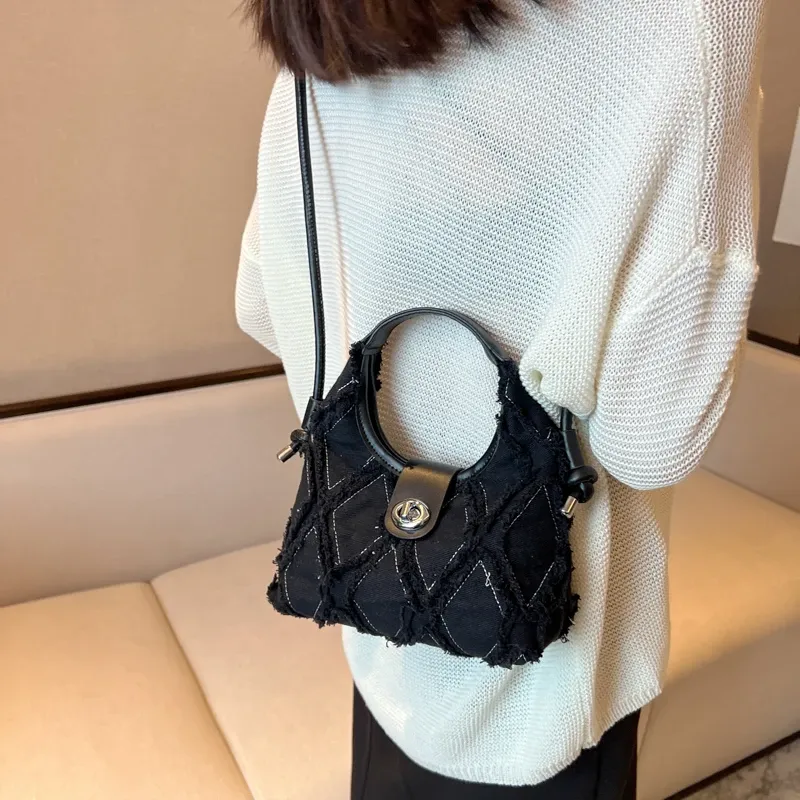 Hobo měkká džínová taška přes rameno malá crossbody taška pro ženy značkové módní kabelky totes_voghion.com