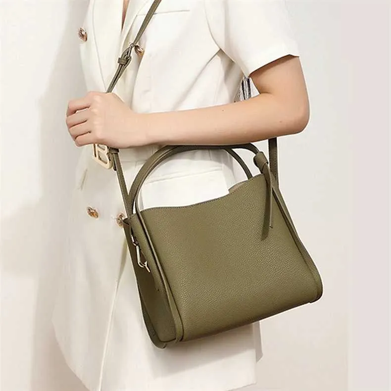 Sacs à main fourre-tout en cuir véritable de vachette Hifashion pour femmes 2024 Tendance Designer Panier Petit sac à bandoulière pour dames_voghion.com