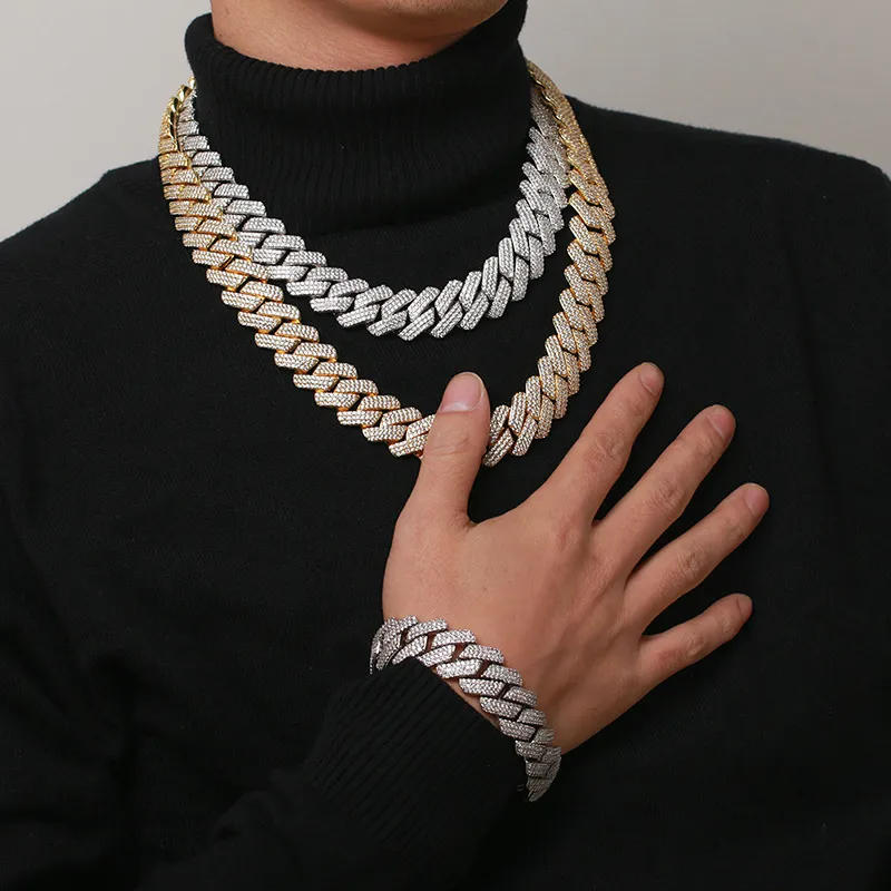 Iced Out Miami Cuban Link Chain Necklace For Men With 5a Zircons_voghion.com