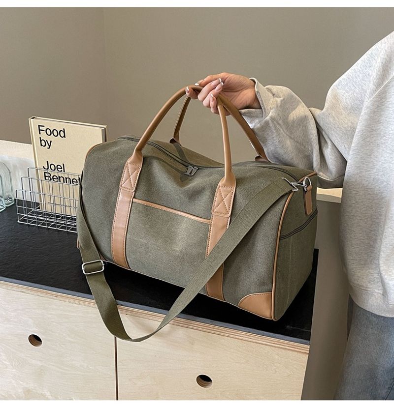 Neutrale Handreisetasche, große Outdoor-Reisetasche, Sport- und Fiesstasche Damen, Retro-Gepäcktasche aus Canvas für_voghion.com