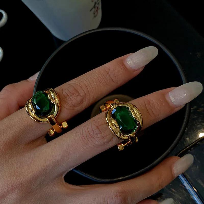 Anello vintage in oro 14 carati con smeraldo da laboratorio, argento sterling, fedi nuziali per donne, promessa nuziale, regalo di compleanno_voghion.com