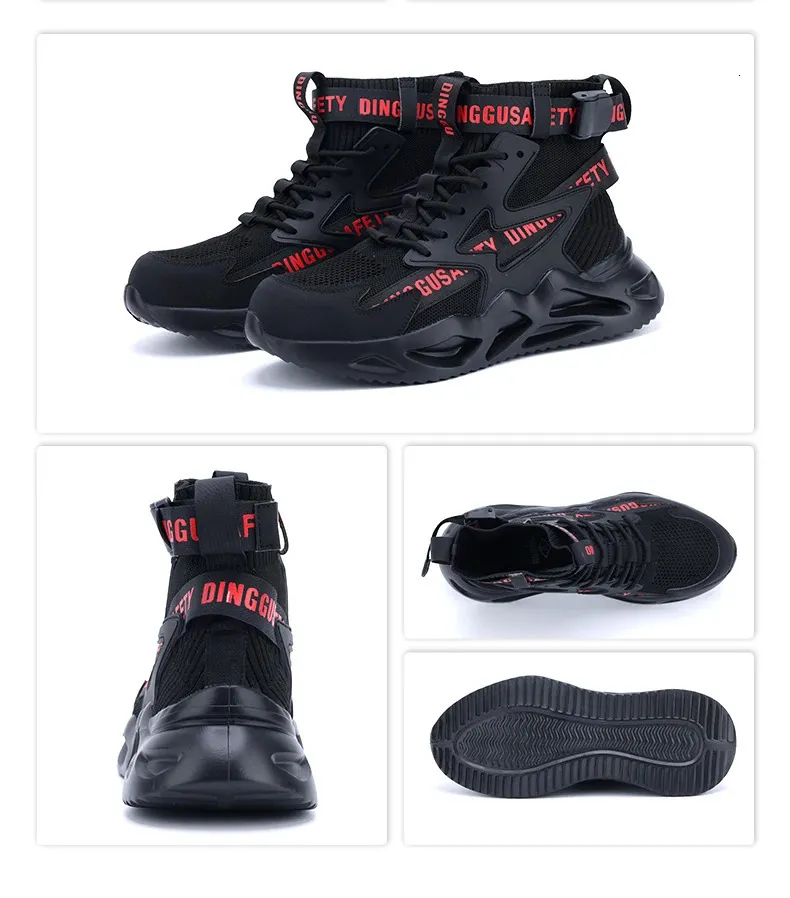 Men's Safety Boots Breathable Protective Work Footwear Steel Cap_voghion.com