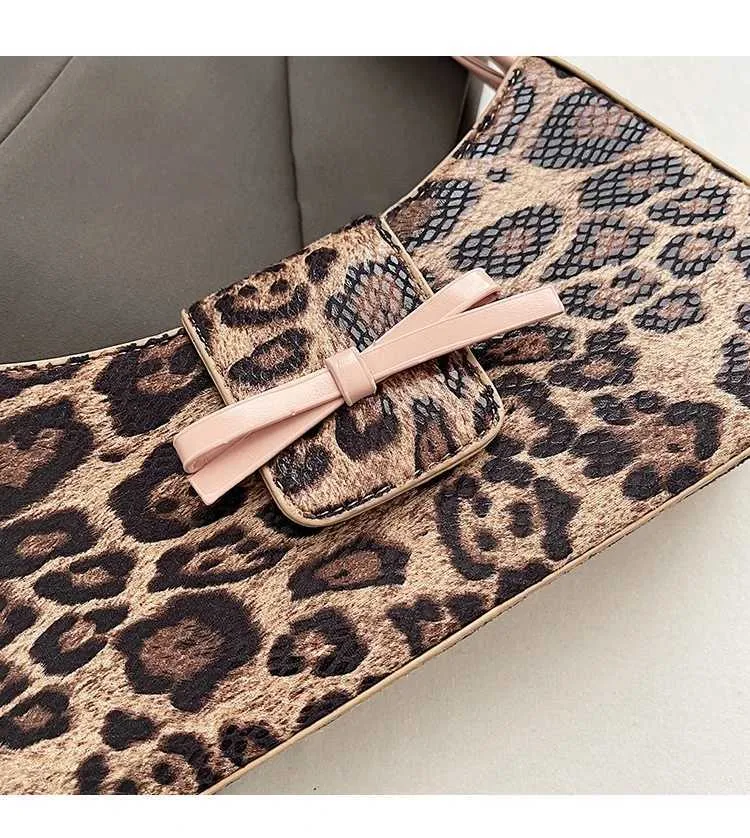 Vintage Leopard Print Shoulder Bag For Women Soft Pu Leather Handbag_voghion.com