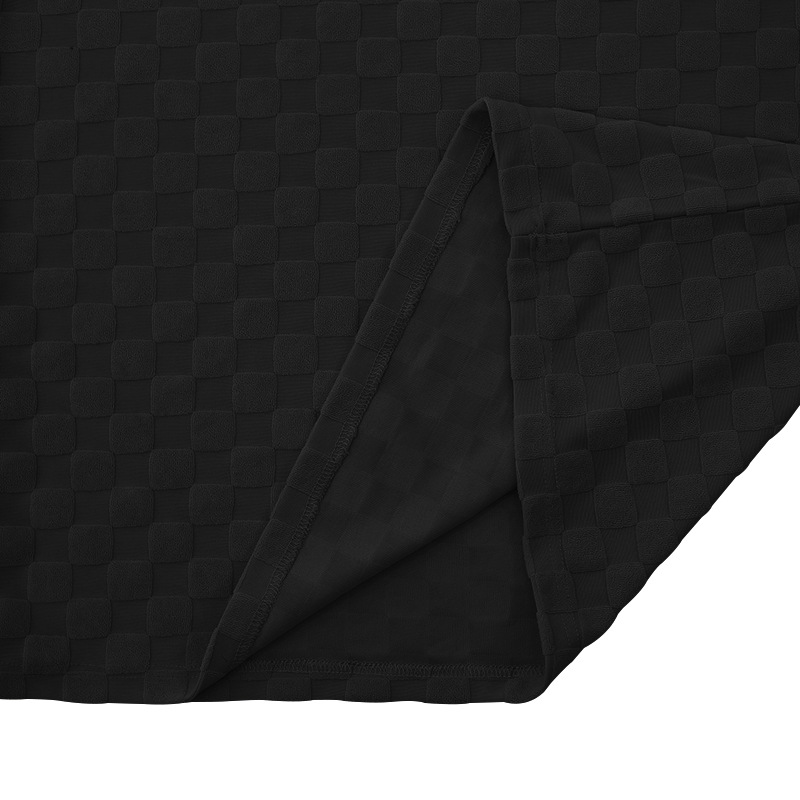 Trendy Men's Jacquard Checkerboard Pattern Spring Summer Loose Sports And Leisure Two-piece Set For Men_voghion.com