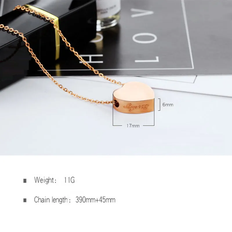 Ogrlice s privjeskom Rose Glod, mogu se otvoriti, ogrlica s srcem od nehrđajućeg čelika, ključna kost za žene, poklon za Valentinovo GJ-05_voghion.com