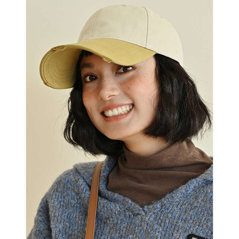 Casquette de baseball souple printemps et été pour femmes, Dopamine Fashion, couleur contrastée, langue de canard, style américain, pour l'extérieur, légère, pour loisirs_voghion.com