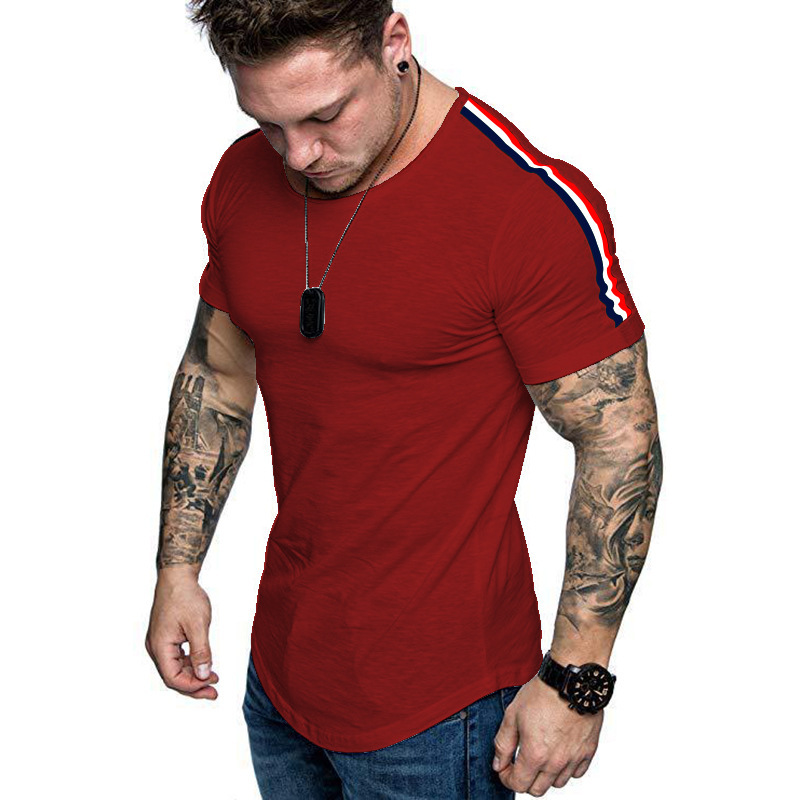 2020 Sommer Neue Mode Große Herren Kurzarm Schulter Panel Design T-shirt Für Männer_voghion.com