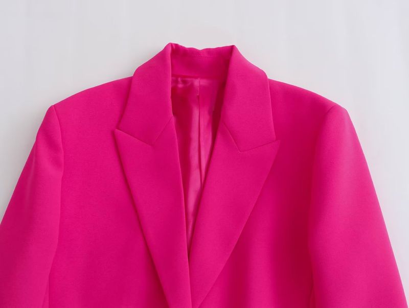Damenbekleidung Herbst neue Produkte Temperament Licht reife Feder Rose rot kurze Anzugjacke Frauen Großhandel_voghion.com