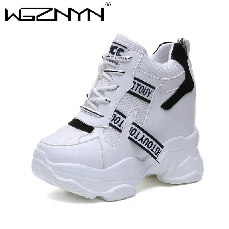 Heiße Verkäufe Trendy Schuhe High Top Sneakers Frauen Plattform Stiefeletten Korb Femme Chaussures Femmes Höhe Erhöhen_voghion.com