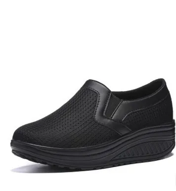 Women's Mesh Breathable Loafers Round Toe Casual Rocking Shoes_voghion.com