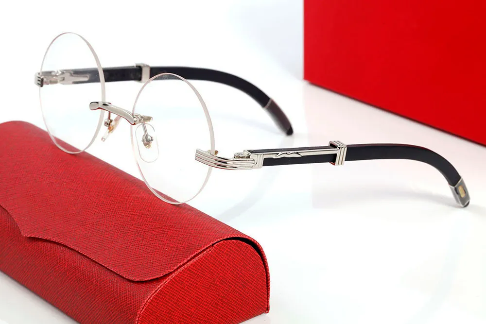 Mode Sonnenbrille randlose Designerbrille rund Metall Holz Retro Unisex mit Originalverpackung rahmenlos oval 2021_voghion.com