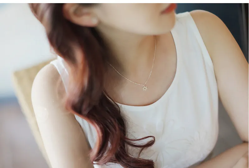 Pendant Necklaces DreamySky Bohemia Sier Color David Pendants For Women Ladies Long Star Statement Wedding Jewelry_voghion.com